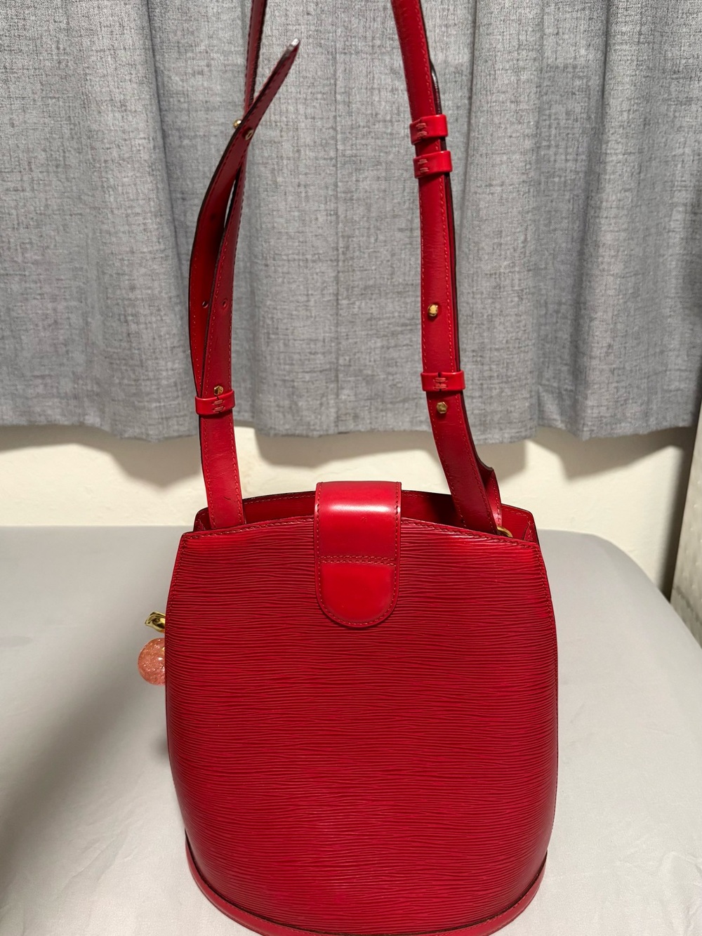 Pre-owned Louis Vuitton Red Epi Bucket